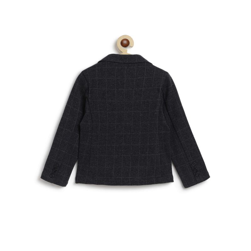 Blazer With Check Self Print   image number 1